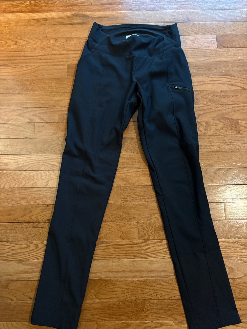 Women’s Black Zip-Pocket Active Fleece Lined Pants